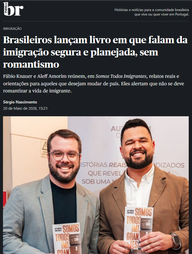 Reportagem do Público — Brasileiros lançam livro sobre imigração segura e planejada